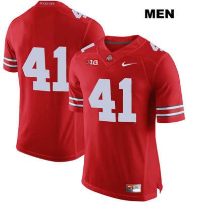 Men's NCAA Ohio State Buckeyes Hayden Jester #41 College Stitched No Name Authentic Nike Red Football Jersey NX20M38DN